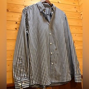 Gingham button up men’s polo